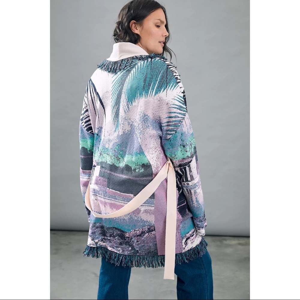 Anthropologie Moira Fringed Cardigan NWT SZ M - Picture 2 of 7